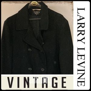 14 Larry Levine 80s Classics Wool Pea Coat Overcoat Jacket Six Button Down